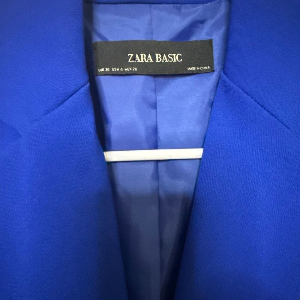 Zara Basic Royal Blue Single Button Blazer Size 4 - image 3